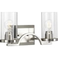thumbnail image 6 of Lassiter Collection Two-Light Matte Black Clear Glass Modern Bath Vanity Light, 6 of 6