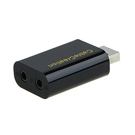 CableCreation USB to Audio Adapter, Lovers External USB to 2 x 3.5mm Stereo Jack Audio Splitter for Windows, Mac, Linux