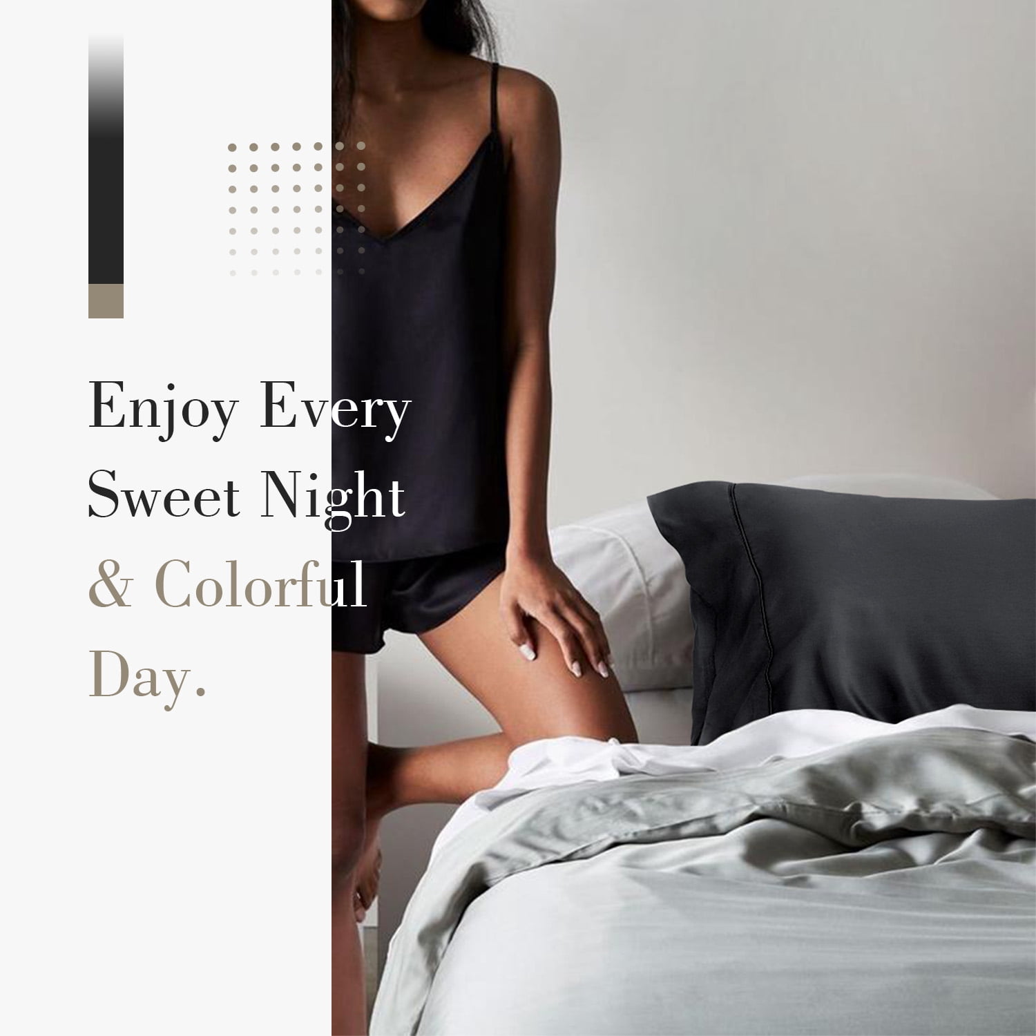 SORMAG Black Standard Pillow Cases Bamboo Cooling Pillowcases Set of 2 Pack,20x26 inches