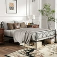 thumbnail image 2 of HOMCOM Full Bed Frame Metal Platform Bed Frame with Headboard Steel Slat, 2 of 10