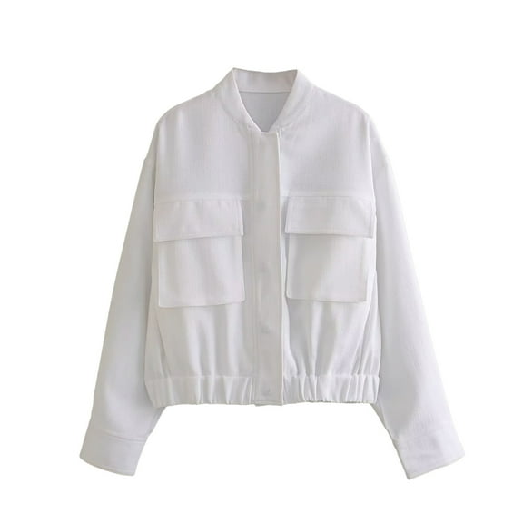 ShomPort Women's Fall Casual Long Sleeve Jacket Button up Solid Color Pockets Outerwear Coat