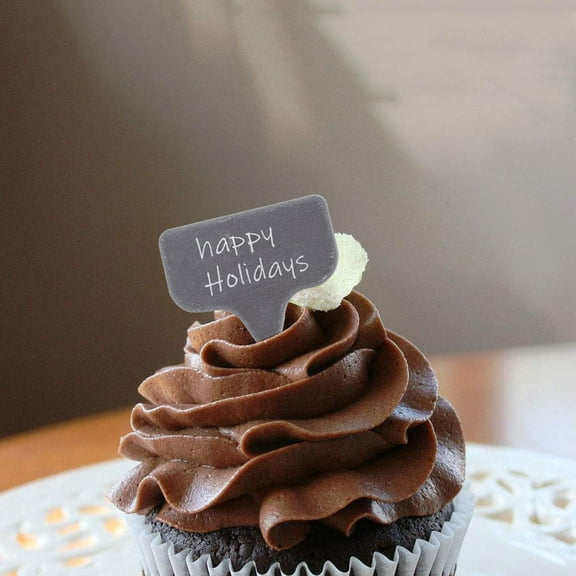 Pretyzoom Black Cake Toppers for Decor and Safe with Simple Design 4 Pieces