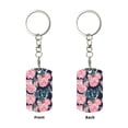 thumbnail image 2 of Naloa Rose Flowers Print Keyfob with Split Key Ring and Print Labels, Key Labels Key Chain Tags, Luggage Tags, Car Key Chain Ring Keyfob Gift, 2 of 7