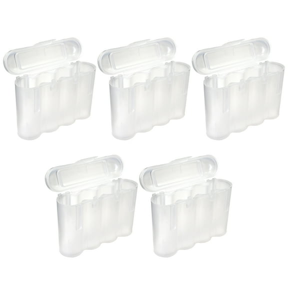 Five (5) EBC Battery AA AAA Clear Plastic Battery Storage Case Holder Box USA Ship