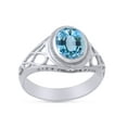 thumbnail image 2 of AFFY Celtic Lady's Simulated Aquamarine Ring In 14K White Gold Plated 925 Sterling Silver Jewelry for Ladies, Ring Size 9.5, 2 of 4