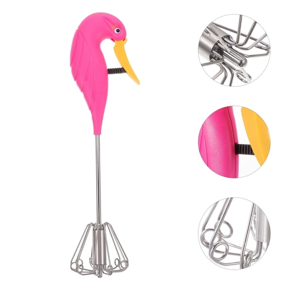 BESTYASH 1Pcs Manual Egg Beater Semi-automatic Rosy Color for Home Users Kitchen