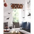thumbnail image 2 of Halloween Valances for Windows Funny Pumpkin Bat Ghosts Window Curtain Rod Pocket Orange Buffalo Check Holiday Window Treatment Decor Valances for Kitchen Living Room Bedroom 54x18in, 2 of 7