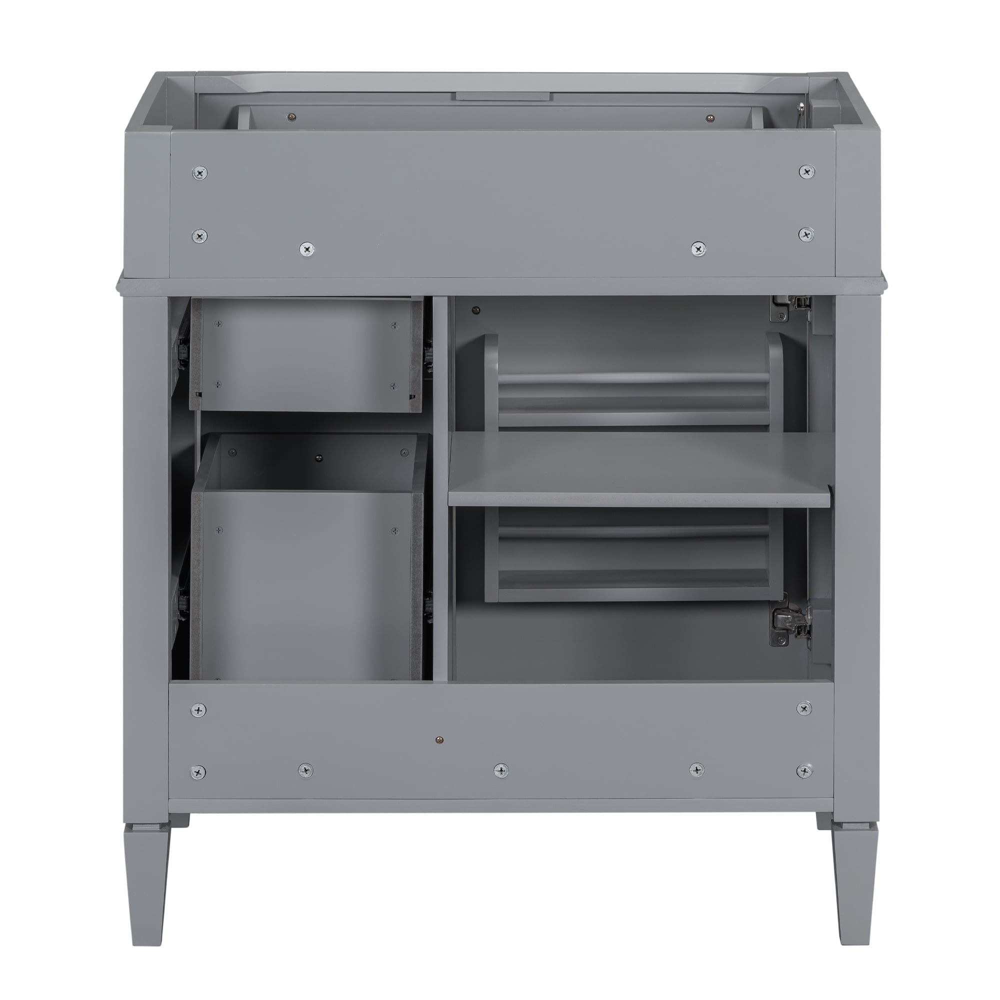 Euroco 30'' Bathroom Vanity without Top Sink, Modern Bathroom Storage Cabinet with 2 Drawers and a Tip-out Drawer (NOT INCLUDE BASIN)