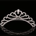 thumbnail image 3 of Corona de aleación para niña, tocado de amor, accesorios para el cabello de princesa, peineta de diamantes de imitación, corona de cumpleaños de perlas, 3 of 5