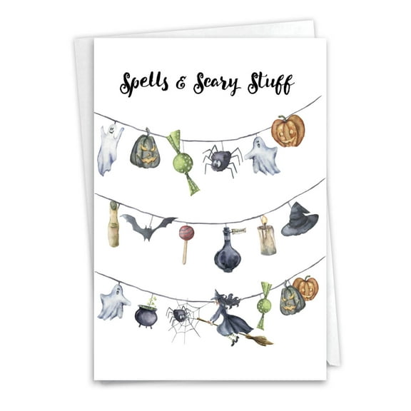 1 Halloween Card with Envelope - Gourds and Ghouls C2917DHWG