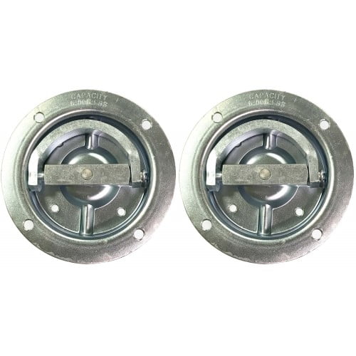 (2) Heavy Duty Recessed Pan Rotating D Ring TieDown Anchors 6000 lbs