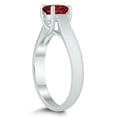 thumbnail image 2 of SZUL Women's Round 6MM Garnet Cathedral Solitaire Ring in 10K White Gold, 2 of 4