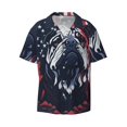 thumbnail image 3 of Goofa Bulldog with Forest Flag Printed Men's Casual Short-sleeved Shirt,Lightweight Breathable Button-down,Summer Casual men's top,Versatile Fashion shirt-Medium, 3 of 7