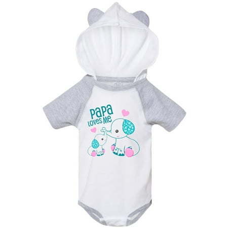 

Inktastic Papa Loves Me-cute elephants Gift Baby Boy or Baby Girl Bodysuit