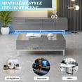 thumbnail image 4 of High Gloss Electroplated Coffee Table with 2 Magnetic Drawers for Living Room Modern Minimalist Center Table Grey, 4 of 8