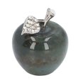 thumbnail image 2 of Figura de manzana pisapapeles de piedra, estatua de manzana para bodas, cumpleaños, Navidad, decoración del hogar, hierba, ágata., 2 of 14