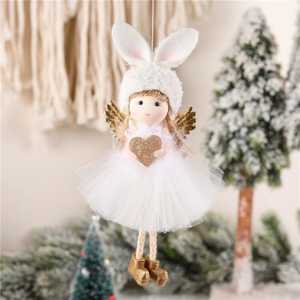 Muñeco de Ángel de Navidad para el hogar, adornos colgantes para árbol de Navidad, decoración de Año Nuevo, 2024