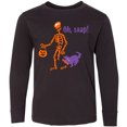 thumbnail image 3 of Inktastic Oh, Snap Skeleton Long Sleeve Youth T-Shirt, 3 of 5