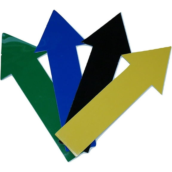 ifloortape 5s Arrows | Premium Heavy Duty | Warehouse Traffic Floor Marker | 10 inch Yellow (Pack of 25)