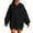 Black, variant on Oversized Hoodies for Women Long Sleeve V Neck Sweatshirt Solid Color Sport Casual Hoodie Drop Shoulder Pullover Fall Sweatshirts for Women