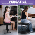 thumbnail image 6 of Liquid Stands Piano Bench Adjustable Stool – Music Keyboard Bench Seat for Piano Keyboard Stand with Black Padded Cushion for Musicians Piano Stool Chair (Mesh Fabric), 6 of 7