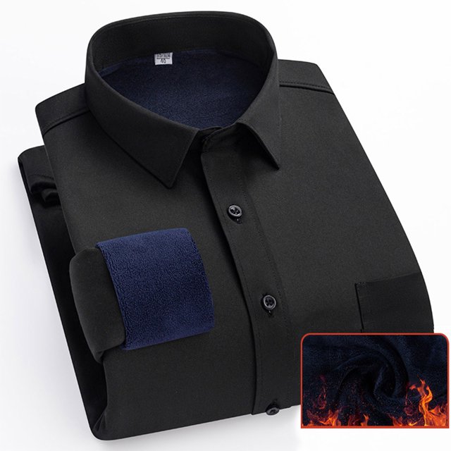 Blusa y camisa de manga larga con cuello vuelto para hombre, estilo informal de negocios, con cuello vuelto, tipo cárdigan, con bolsillo, blusa de poliéster con botones para hombre