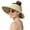 Beige, variant on OZERO Women Sun Straw Visor Hat: Beach Hats Wide Brim Summer Ponytail Hat UV Protection Foldable Packable