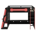 thumbnail image 4 of Mirightone Gaming Loft Bed with Desk and RGB Light, Full Size Wood Loft Bed Frame with Storage Shelve for Boys Girls Teens. (Red), 4 of 7