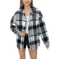 thumbnail image 2 of Women's Gameday Couture  Gray San Jose Earthquakes Fieldside Fun Plaid Button-Up Long Sleeve Overshirt, 2 of 3