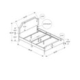 thumbnail image 4 of Monarch Specialties Bed, Queen Size, Platform, Bedroom, Frame, Upholstered, Linen Look, Metal Legs, Grey, Chrome, Transitional, 4 of 8