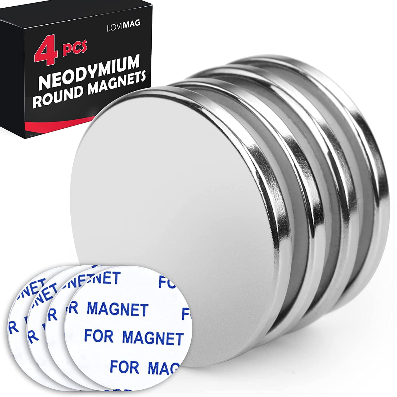 Super Strong Neodymium Disc Magnets with Double-Sided Adhesive Powerful Rare x 