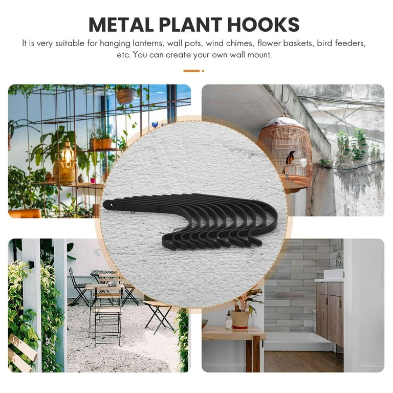 10 Pcs Iron Wall Hooks Outdoor Decorative Hook for Hanging Planter Coat Lantern Plant Hooks Hangers Metal Hooks