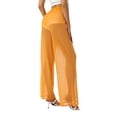 thumbnail image 4 of Women See Through Wide Leg Cover Up Pants High Waist Sheer Mesh Pants Swimsuit Palazzo Beach Pants, 4 of 6