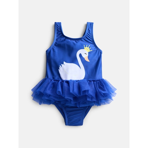 Wonder Nation Baby and Toddler Girls One Piece Tutu Swimsuit, Sizes 12M-5T
