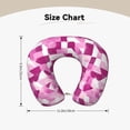 thumbnail image 3 of U-Shaped Pillow 11.8×9.8in With Pillow Core Comfortable Soft Invisible Zipper For Daily Travel Driving Office Pink Abstract Houndstooth Hand-Drawn Sketch_3, 3 of 8