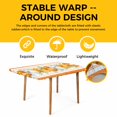 thumbnail image 4 of Thanksgiving Fall Table Cloths for 5 Foot Rectangle Tables, Orange White Pumpkin Eucalyptus Leaves Patio Waterproof Elastic Fitted Tablecloths, Washable Rectangular Table Cover for Camping, 4 of 8