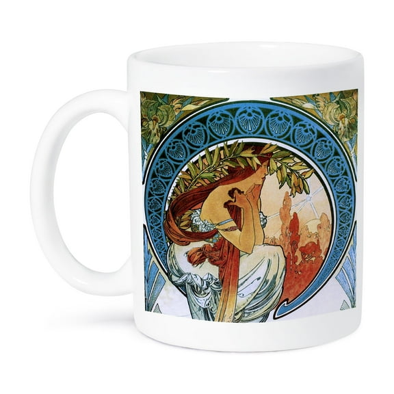 3dRose, Mucha – Muse of Poetry, 11oz Mug
