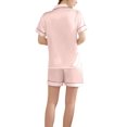 thumbnail image 3 of Women Silk Satin Pajama Set Short Sleeve Shorts Bridal Bridesmaid PJs Sleepwear, 3 of 3