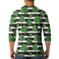 thumbnail image 5 of Men's St. Patrick's Day Henley Shirt Long Sleeve Clover Print Casual Pullover Top, 5 of 7