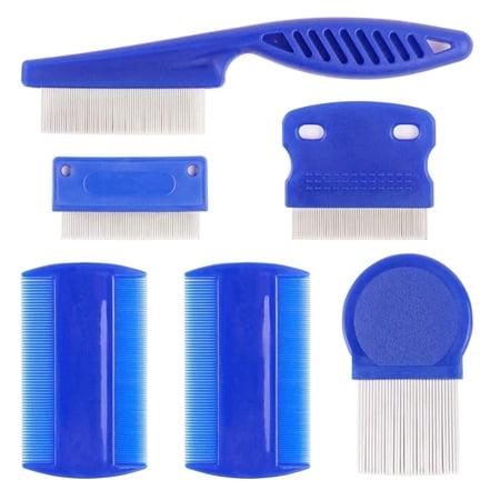 6 pack Flea Lice Comb, Lice Combing Kit,Grooming Combs, Blue