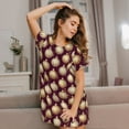 thumbnail image 3 of Wukai Golden Christmas Balls Print Women's Loose Short Sleeve Nightgown, Soft Sleep Dress for Comfortable Relaxation, Casual Lounge Wear, 3 of 6