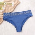 thumbnail image 6 of Sunvit-Panties Womens Low-Rise Bikini Briefs with LOVE Waistband - Nylon Spandex, Comfortable All-Day Wear, Blue Color, Size XL, 6 of 7