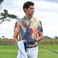 thumbnail image 3 of Rateoe Sunshine Winged Rabbit Pattern Men's Short Sleeve Polo Shirts, Golf Polo Shirts Short Sleeve Performance Moisture Wicking Dry-XX-Large, 3 of 6