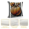 thumbnail image 4 of Orinice Decorative Throw Pillow Cover Square Size  Fall Black and White Stripe Pumpkin Cotton Decor Pillowcase with Hidden Zipper Decor Cushion Covers White, 4 of 5