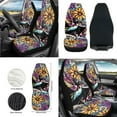 thumbnail image 2 of Yuyamidu Hummingbird Car Seat Covers Full Set of 12 Dahlia Steering Wheel Cover Boho Seatbelt Pad Armrest Pad Coasters Garbage Bag Rear View Mirror Cover Keychain Air Vent Storage Pouch, 2 of 6