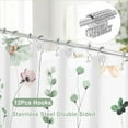 thumbnail image 3 of 3 in 1 Shower Curtain Set, Sa Green Watercolor Floral Bath and PEVA Liner Set with 12 Double Sided Steel Hooks, Waterproof Fabric Bathroom 72x72, 3 of 4