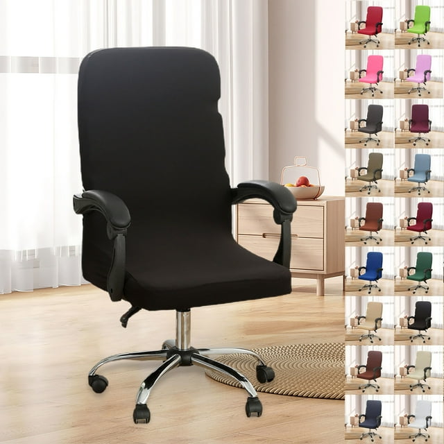 Fiudx Funda de Silla de Color Liso, Tela Suave y Elástica, Protección de 360 Grados, Transpirable y Cómoda, Elegante Decoración para El Hogar y La Oficina, Tamaño Universal, Fácil de Limpiar, Compati