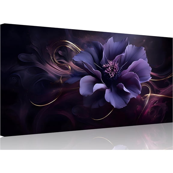 Aaheei Purple Wall Canvas Purple Canvas Pictures Abstract Purple Flower Print on Canvas Purple Abstract Canvas Wall Art for Bedroom Home Decor Living Room 16x24