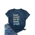 thumbnail image 5 of XCHQRTI Graphic Womens Tshirt Kindness Letter Short Sleeve Kind Ladies Top, 5 of 7