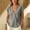 Gray, variant on Jerdar Fashion Women Casual Linen Blend Tops V Neck Wrap Front Solid Color Button Cap Sleeve Summer Daily Shirts L